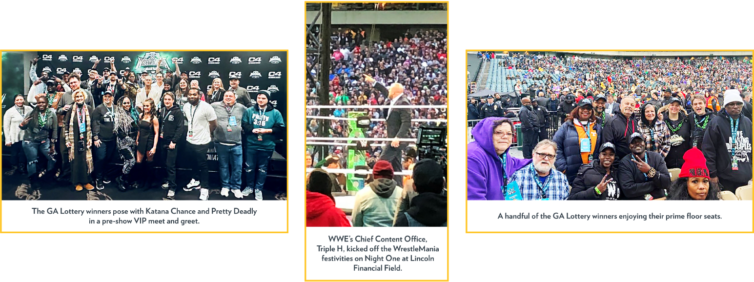 George lottery winners at a pre-show meet and greet