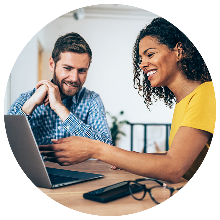 Co-workers at computers