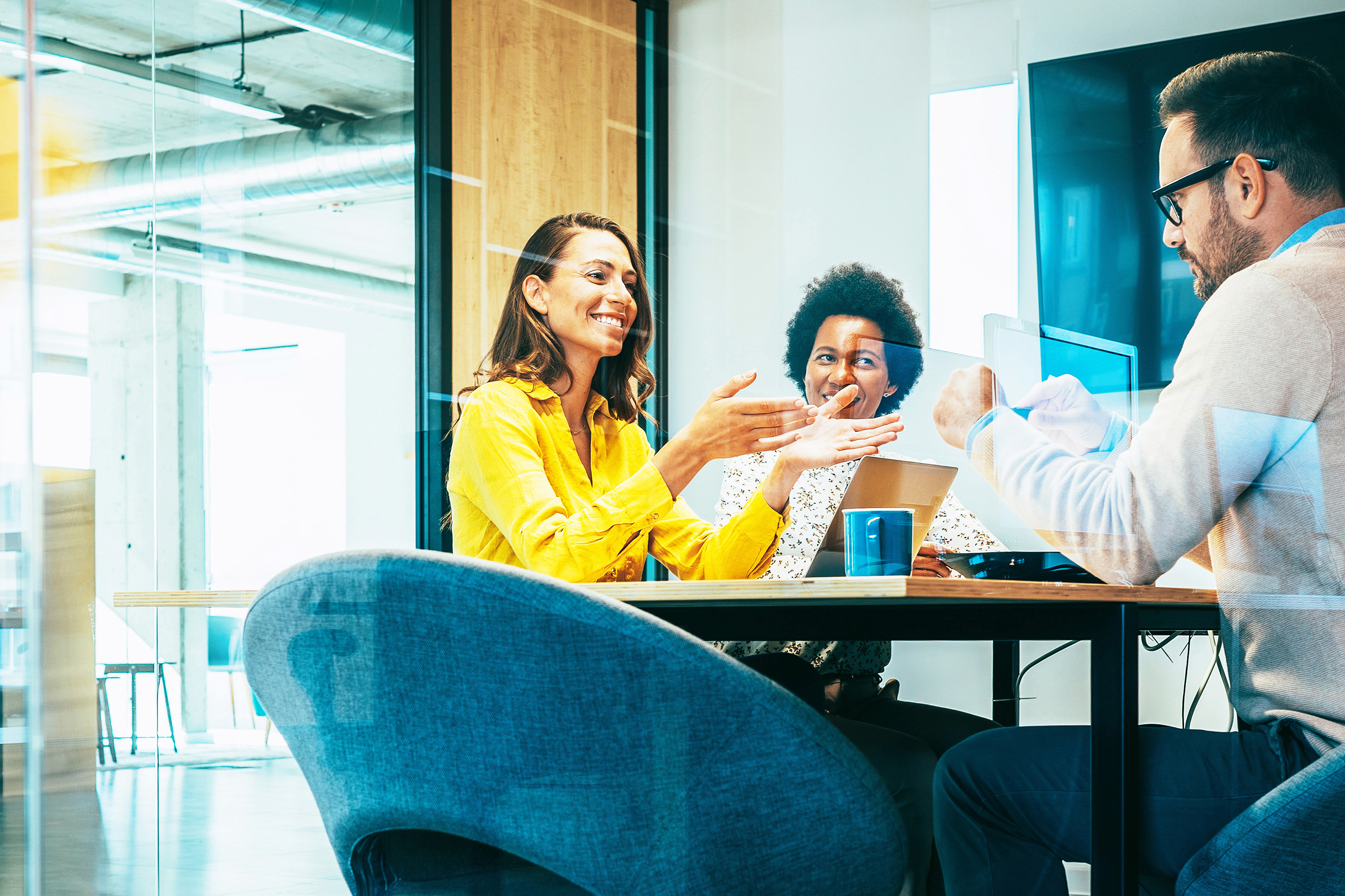 Team meeting at table
