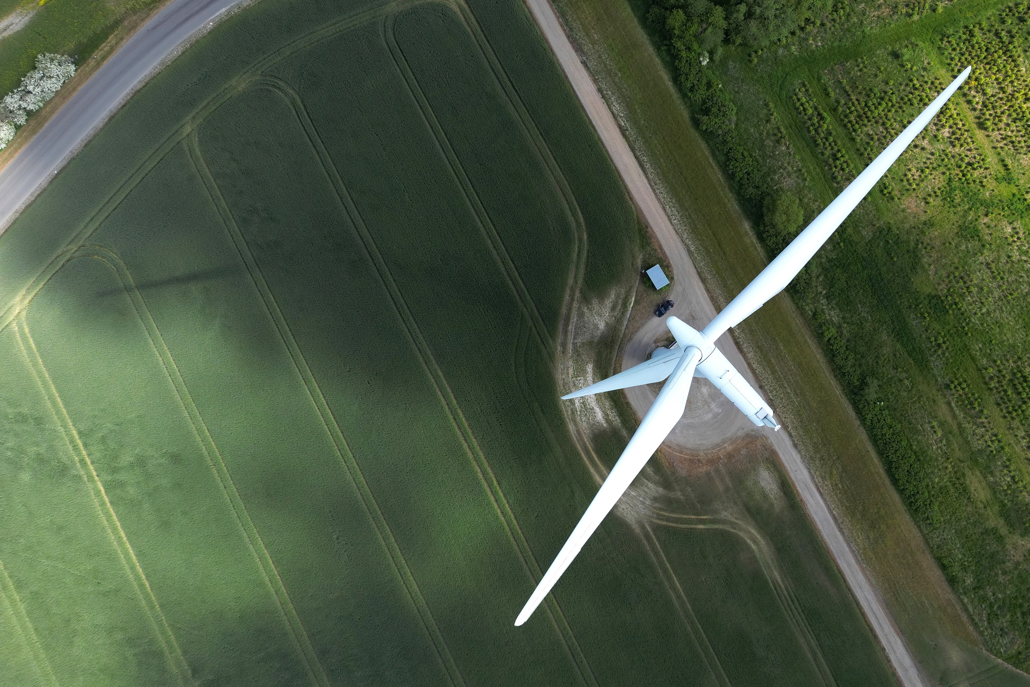 Overhead view of windmill