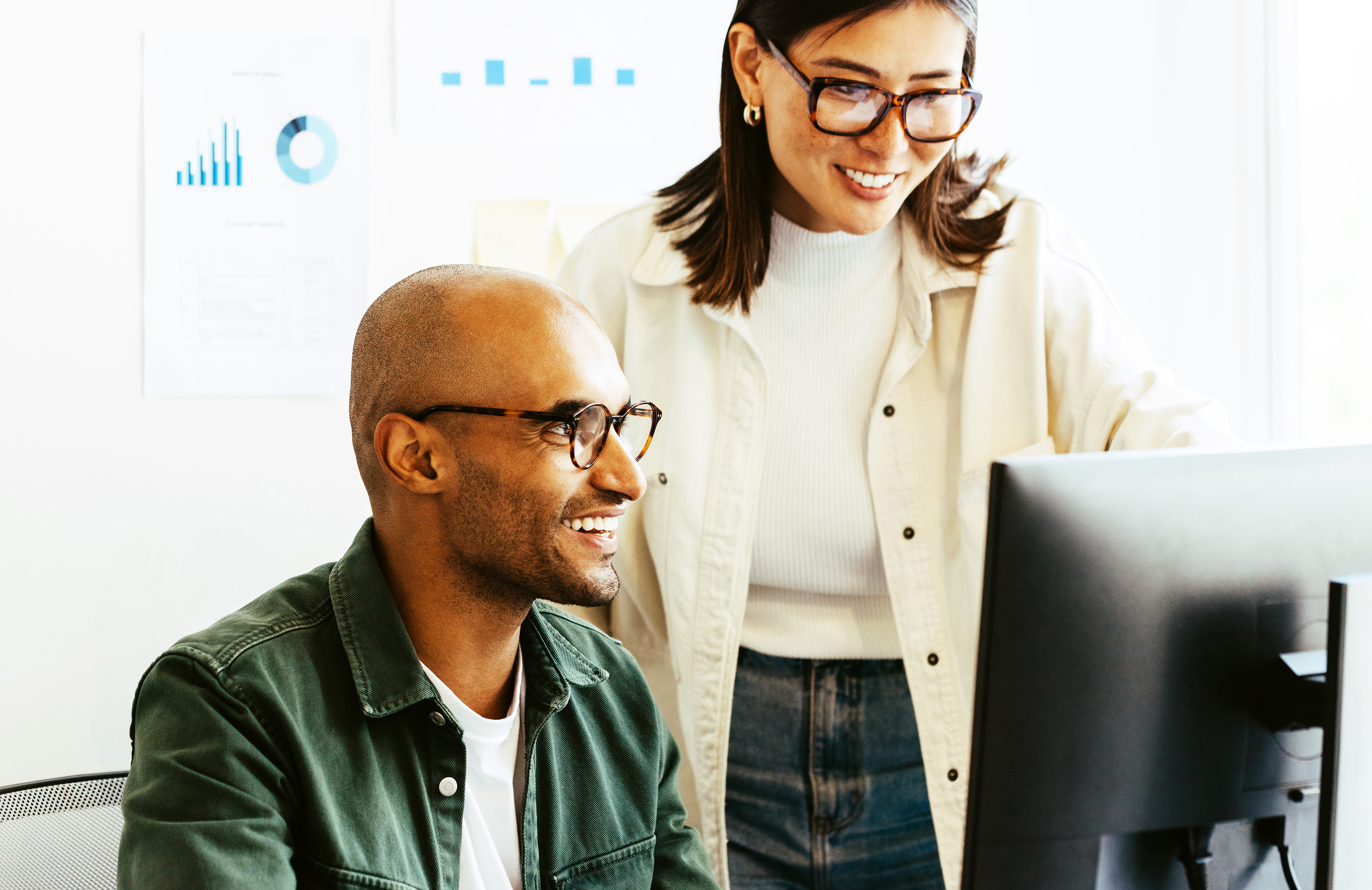 Co-workers at computers