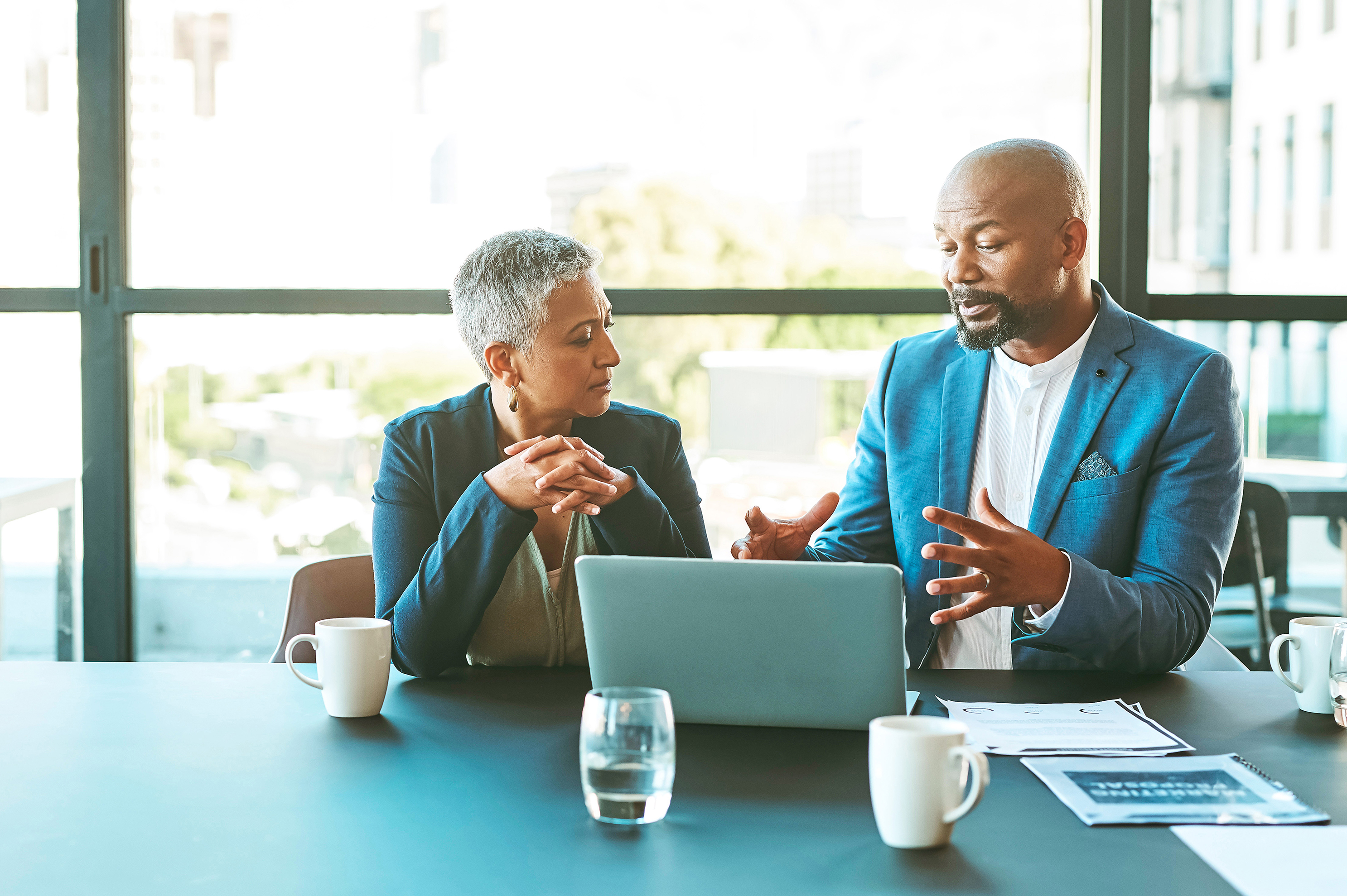 Co-workers at computers