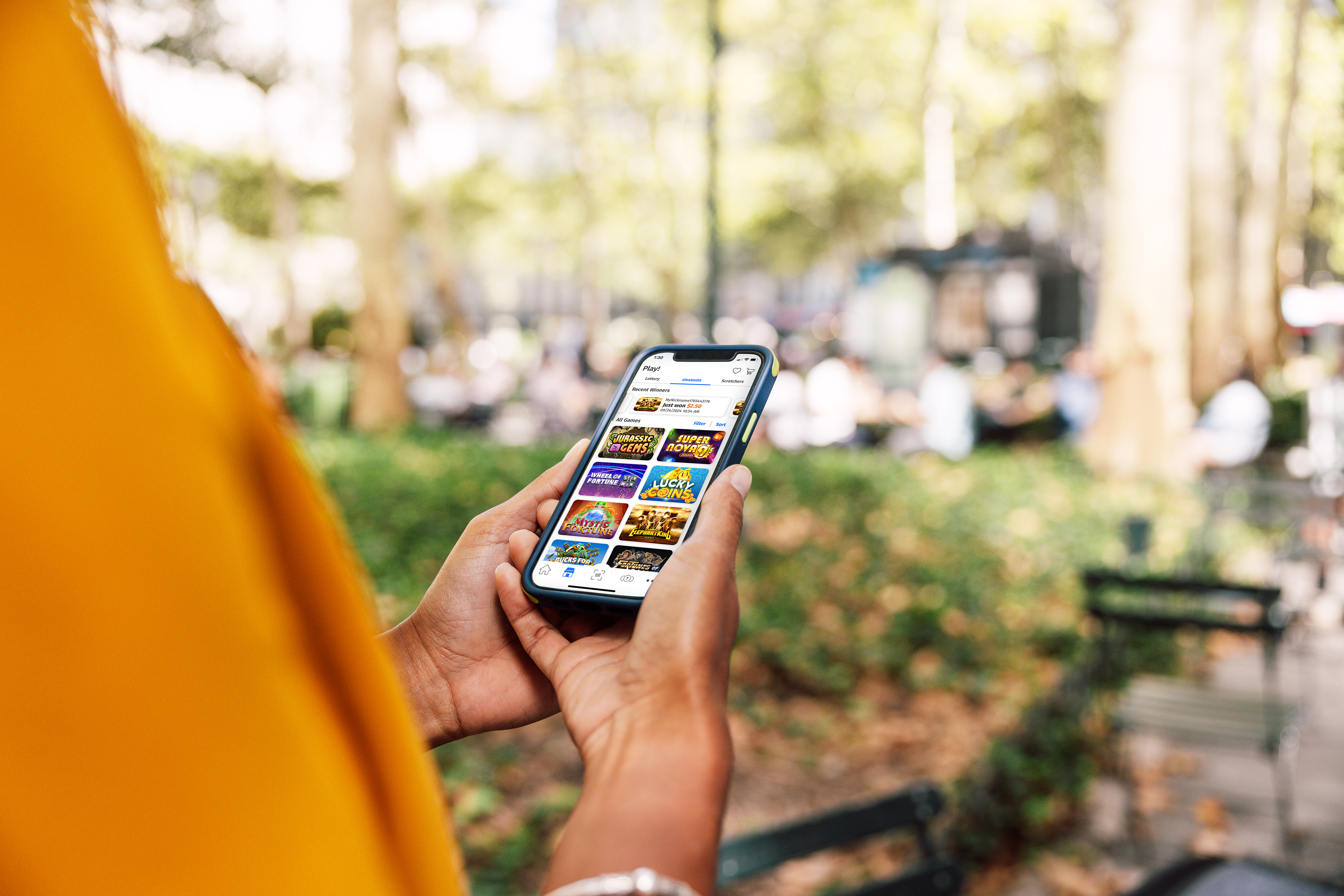 Selecting an iLottery Game on Mobile