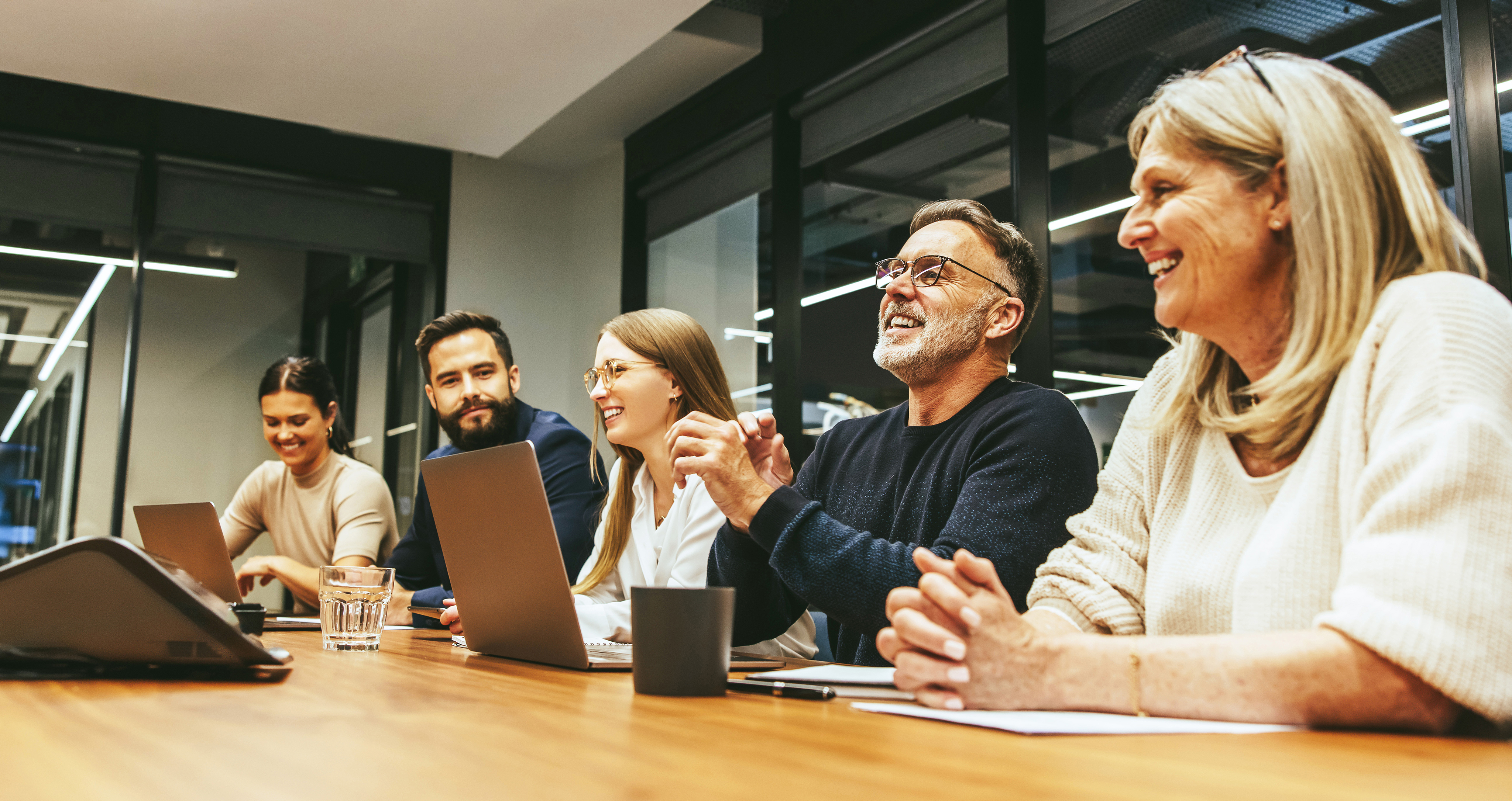 Team meeting at table