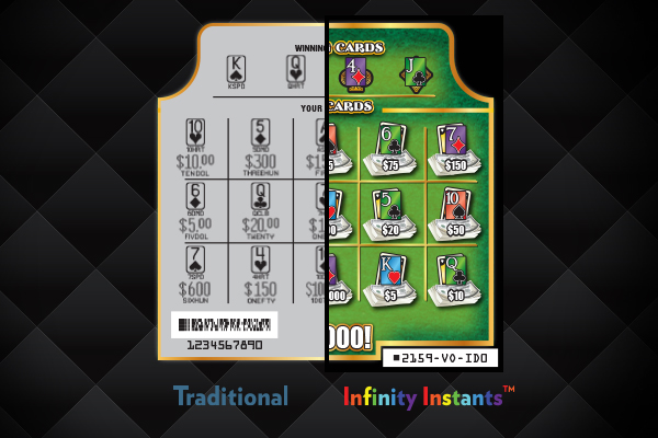 Stunning high-definition color and clarity of symbols and graphics on the front and back of a lottery ticket